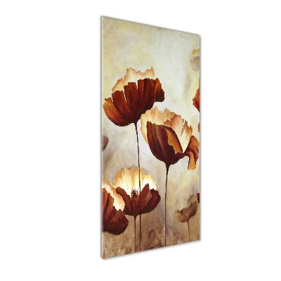 Cuadro decorativo en acrílico brillante vertical Amapolas de campo