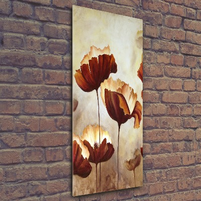 Cuadro decorativo en acrílico brillante vertical Amapolas de campo