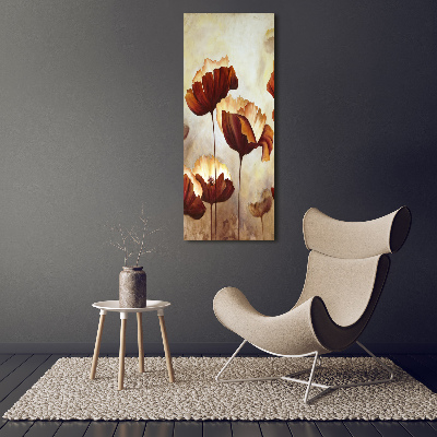 Cuadro decorativo en acrílico brillante vertical Amapolas de campo