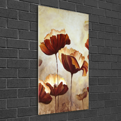 Cuadro decorativo en acrílico brillante vertical Amapolas de campo