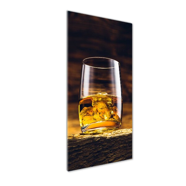 Cuadro de metacrilato vertical Bourbon en un vaso