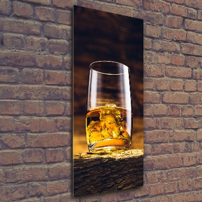 Cuadro de metacrilato vertical Bourbon en un vaso