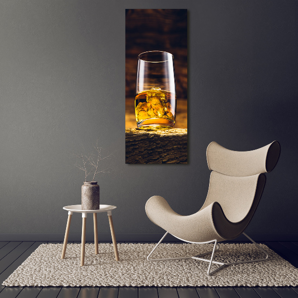 Cuadro de metacrilato vertical Bourbon en un vaso