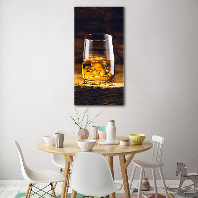 Cuadro de metacrilato vertical Bourbon en un vaso
