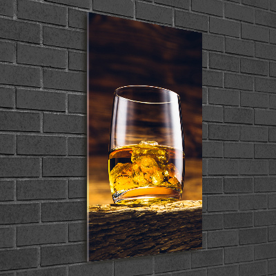 Cuadro de metacrilato vertical Bourbon en un vaso