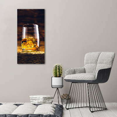 Cuadro de metacrilato vertical Bourbon en un vaso