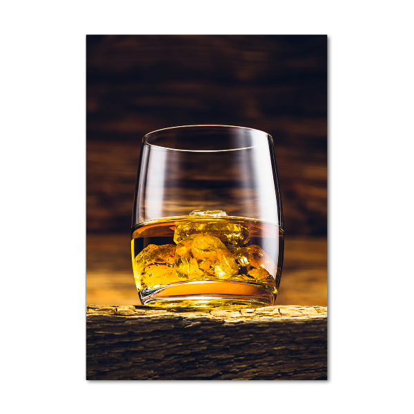 Cuadro de metacrilato vertical Bourbon en un vaso