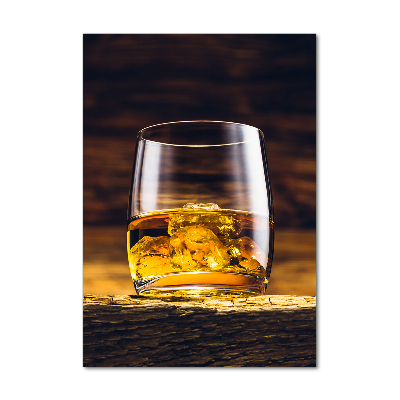 Cuadro de metacrilato vertical Bourbon en un vaso
