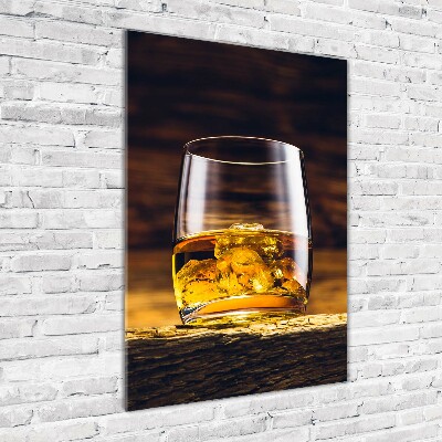 Cuadro de metacrilato vertical Bourbon en un vaso