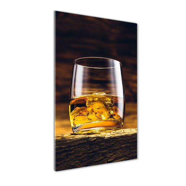 Cuadro de metacrilato vertical Bourbon en un vaso