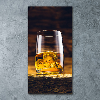 Cuadro de metacrilato vertical Bourbon en un vaso