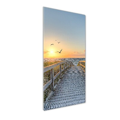 Cuadro decorativo en acrílico brillante vertical Camino a la playa