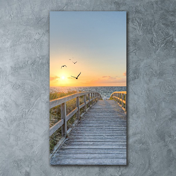 Cuadro decorativo en acrílico brillante vertical Camino a la playa