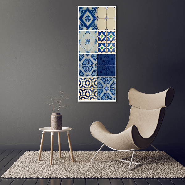 Cuadro de metacrilato moderno efecto cristal vertical Azulejos portugueses