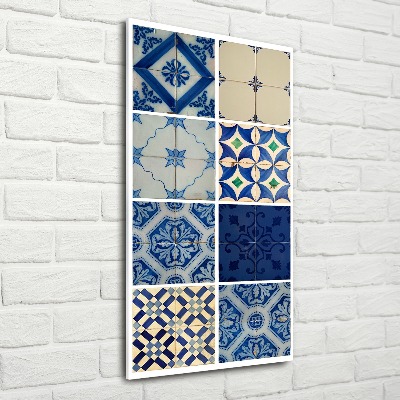 Cuadro de metacrilato moderno efecto cristal vertical Azulejos portugueses