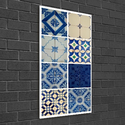 Cuadro de metacrilato moderno efecto cristal vertical Azulejos portugueses