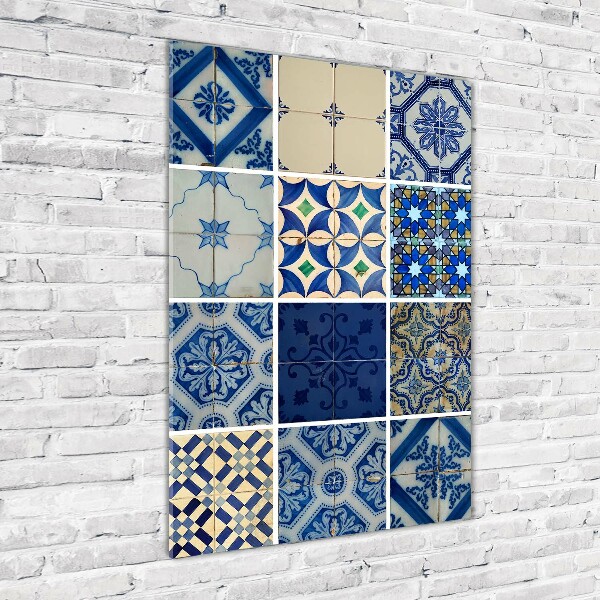 Cuadro de metacrilato moderno efecto cristal vertical Azulejos portugueses