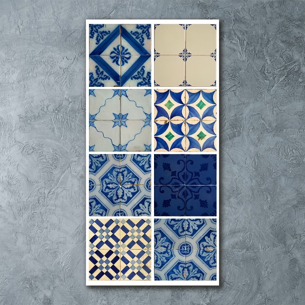 Cuadro de metacrilato moderno efecto cristal vertical Azulejos portugueses
