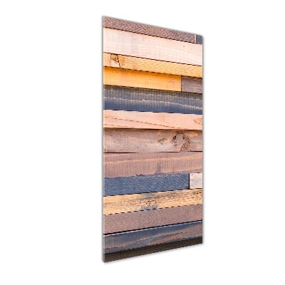 Cuadro de metacrilato moderno efecto cristal vertical pared de madera
