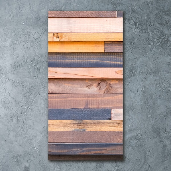 Cuadro de metacrilato moderno efecto cristal vertical pared de madera