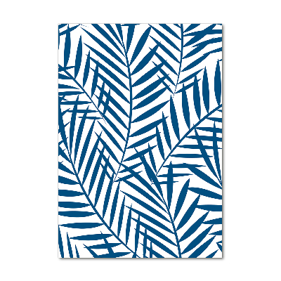 Cuadro de metacrilato moderno efecto cristal vertical hojas tropicales