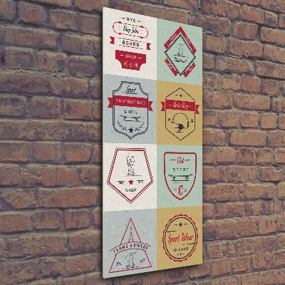 Cuadro decorativo en acrílico brillante vertical Señales de patineta