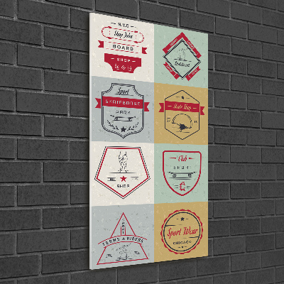 Cuadro decorativo en acrílico brillante vertical Señales de patineta