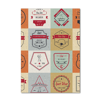 Cuadro decorativo en acrílico brillante vertical Señales de patineta