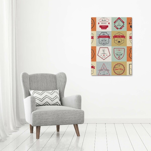 Cuadro decorativo en acrílico brillante vertical Señales de patineta