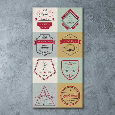 Cuadro decorativo en acrílico brillante vertical Señales de patineta