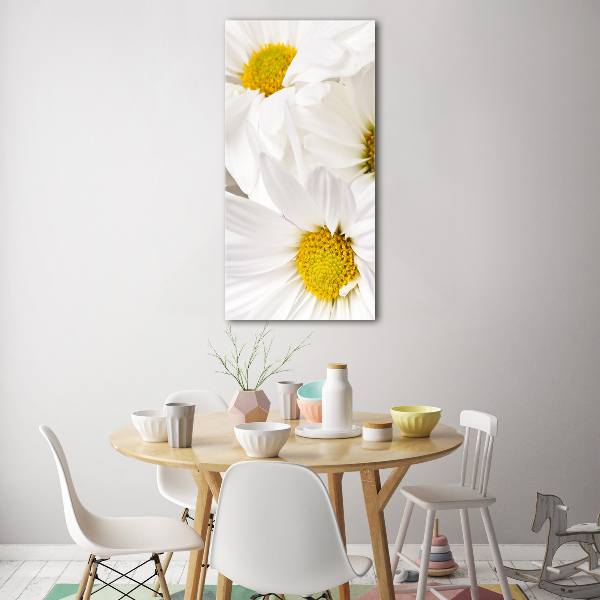 Cuadro decorativo en acrílico brillante vertical margaritas