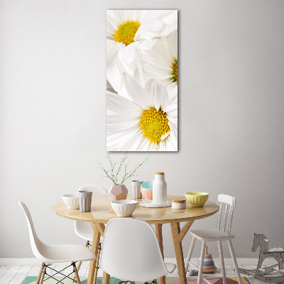 Cuadro decorativo en acrílico brillante vertical margaritas