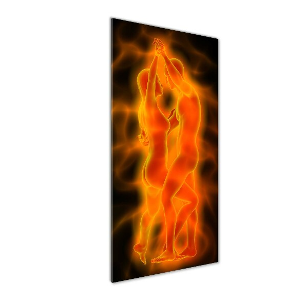 Cuadro de metacrilato moderno efecto cristal vertical pareja de baile