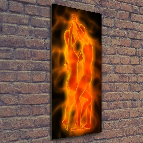 Cuadro de metacrilato moderno efecto cristal vertical pareja de baile