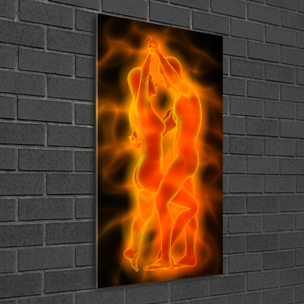 Cuadro de metacrilato moderno efecto cristal vertical pareja de baile