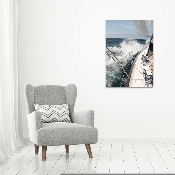 Foto obraz szkło akryl pionowy Jacht na morzu