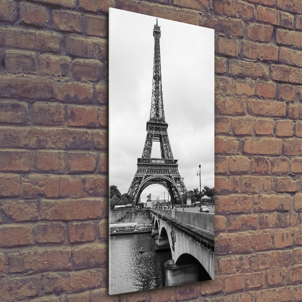 Cuadro de metacrilato moderno efecto cristal vertical Torre Eiffel de París