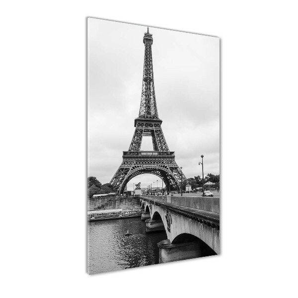 Cuadro de metacrilato moderno efecto cristal vertical Torre Eiffel de París