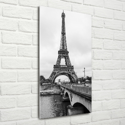 Cuadro de metacrilato moderno efecto cristal vertical Torre Eiffel de París