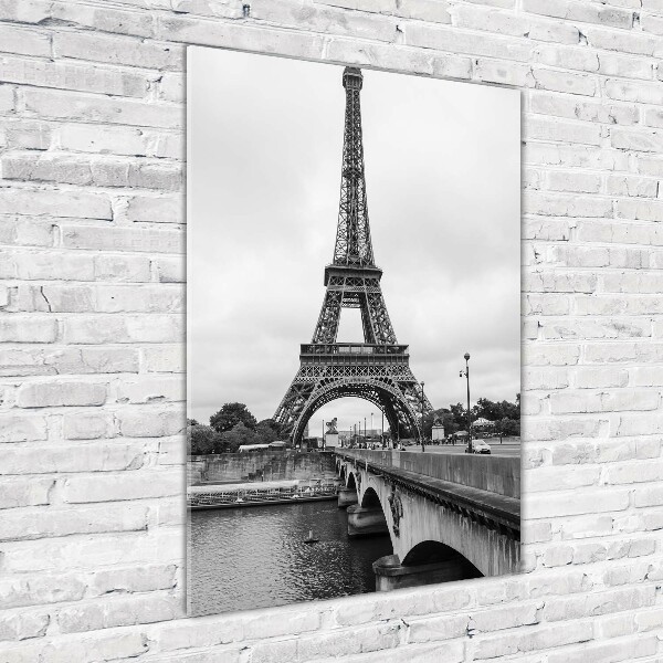 Cuadro de metacrilato moderno efecto cristal vertical Torre Eiffel de París