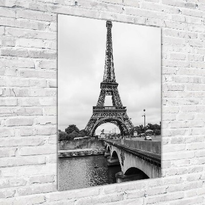 Cuadro de metacrilato moderno efecto cristal vertical Torre Eiffel de París