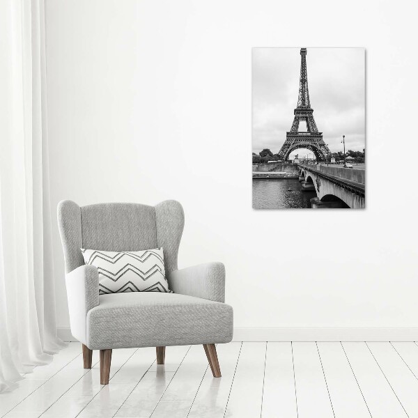 Cuadro de metacrilato moderno efecto cristal vertical Torre Eiffel de París