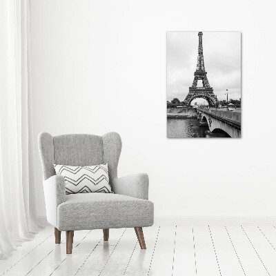 Cuadro de metacrilato moderno efecto cristal vertical Torre Eiffel de París
