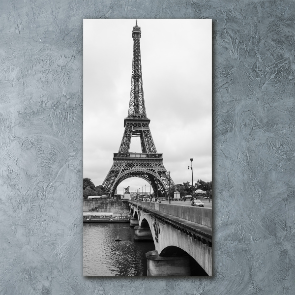 Cuadro de metacrilato moderno efecto cristal vertical Torre Eiffel de París