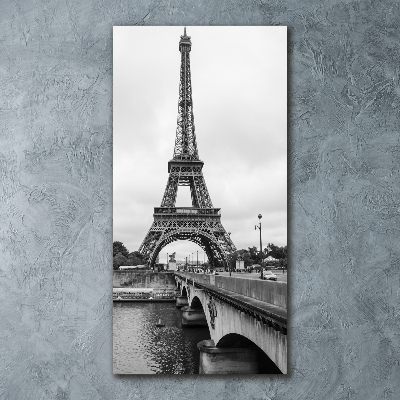 Cuadro de metacrilato moderno efecto cristal vertical Torre Eiffel de París