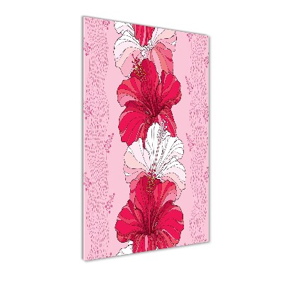 Cuadro decorativo en acrílico brillante vertical Hibisco
