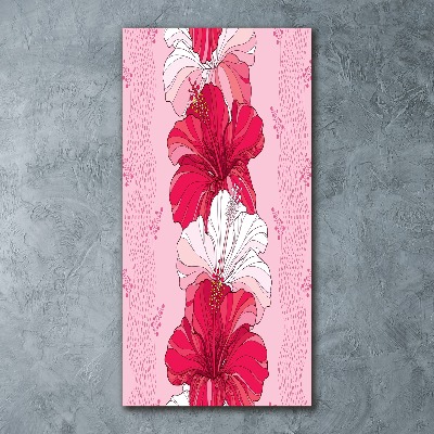 Cuadro decorativo en acrílico brillante vertical Hibisco