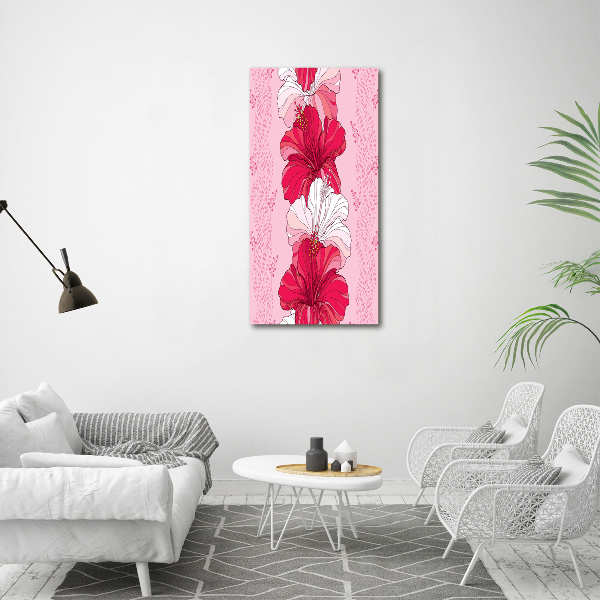 Cuadro decorativo en acrílico brillante vertical Hibisco