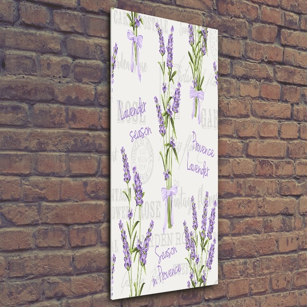 Cuadro de metacrilato moderno efecto cristal vertical Lavanda