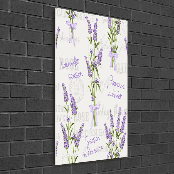 Cuadro de metacrilato moderno efecto cristal vertical Lavanda